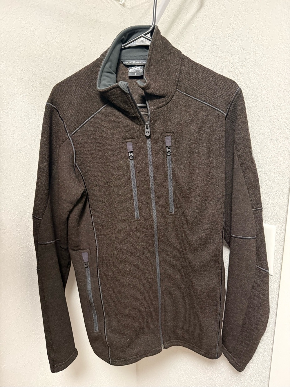 Kuhl Men's Dark Black Brown Full-Zip Fleece Jacket